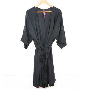 ADORE ME Black Lace Desirae Robe - New with Tags